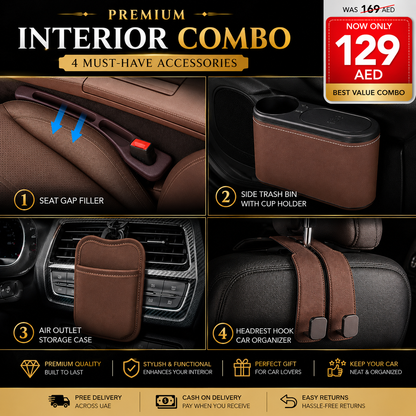 Premium 4-in-1 Car Interior Organizer Combo