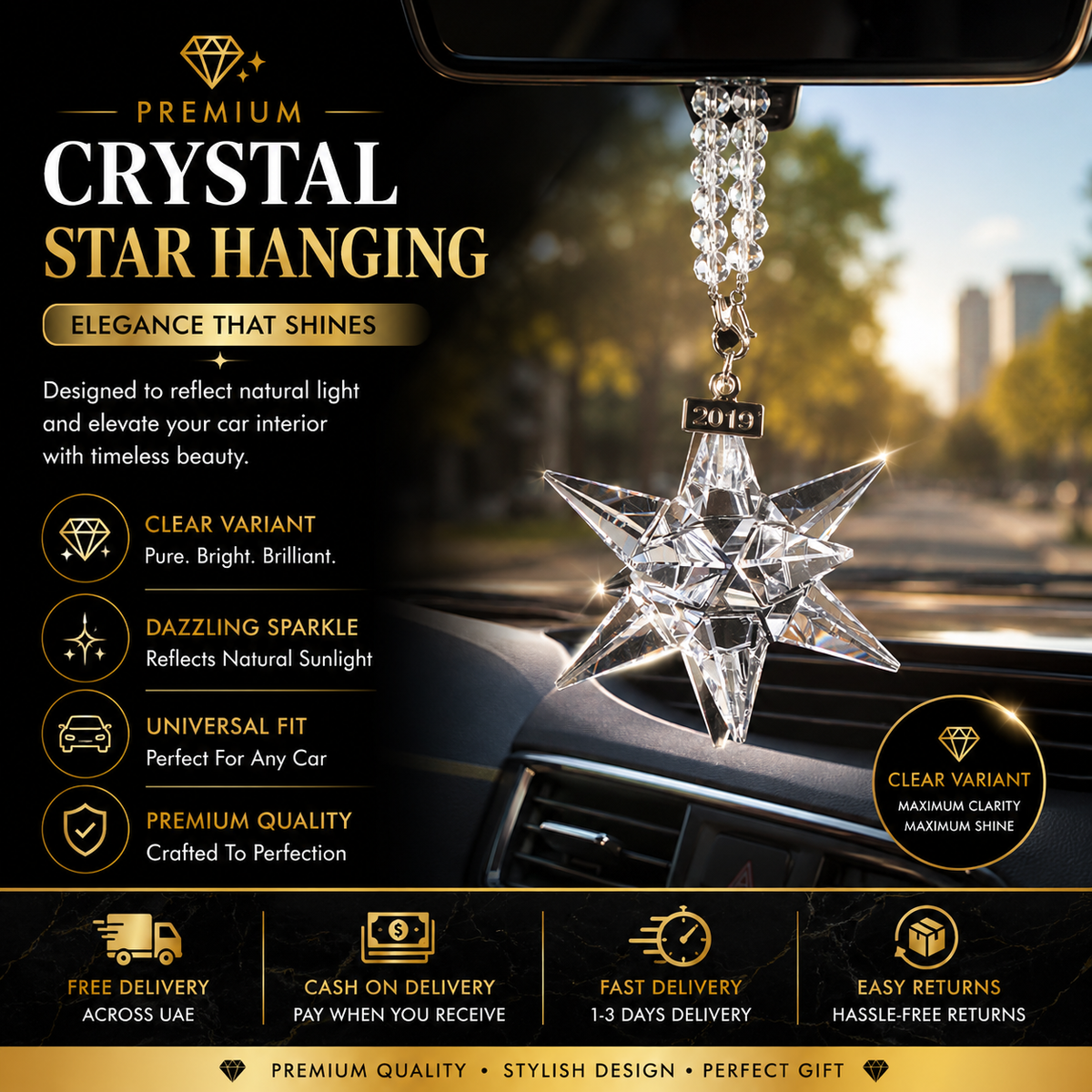 Crystal Star Car Hanging Ornament ✨