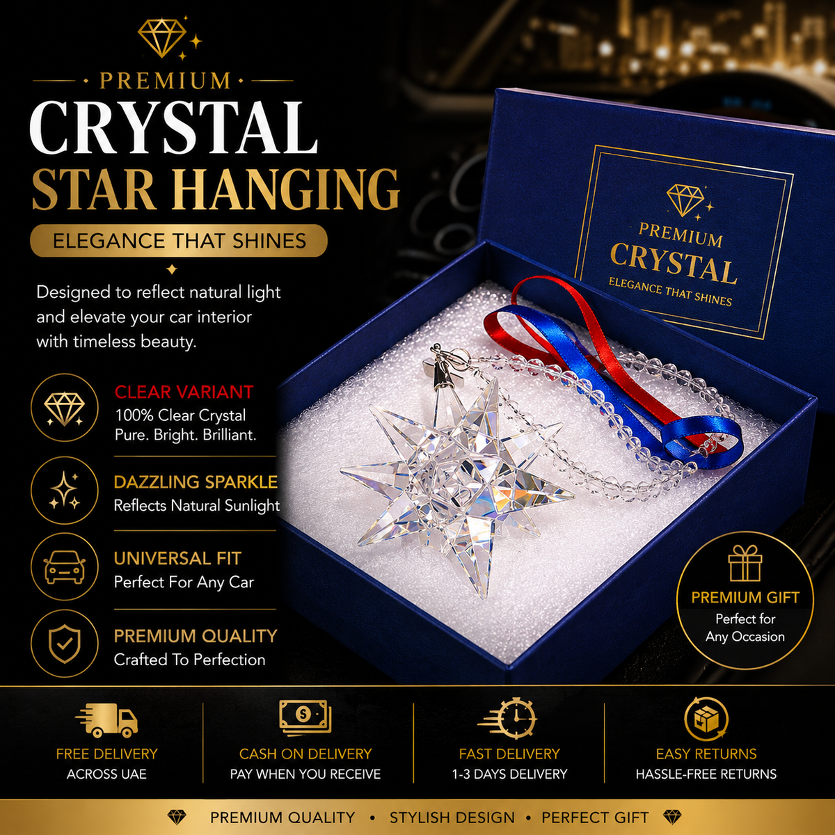 Crystal Star Car Hanging Ornament ✨