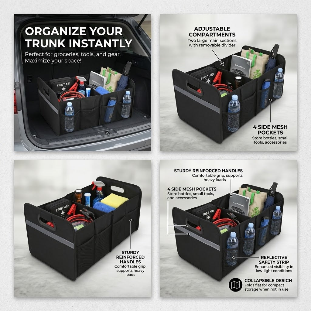 Premium Car Trunk Organizer – Keep Your Car Clean & Organized